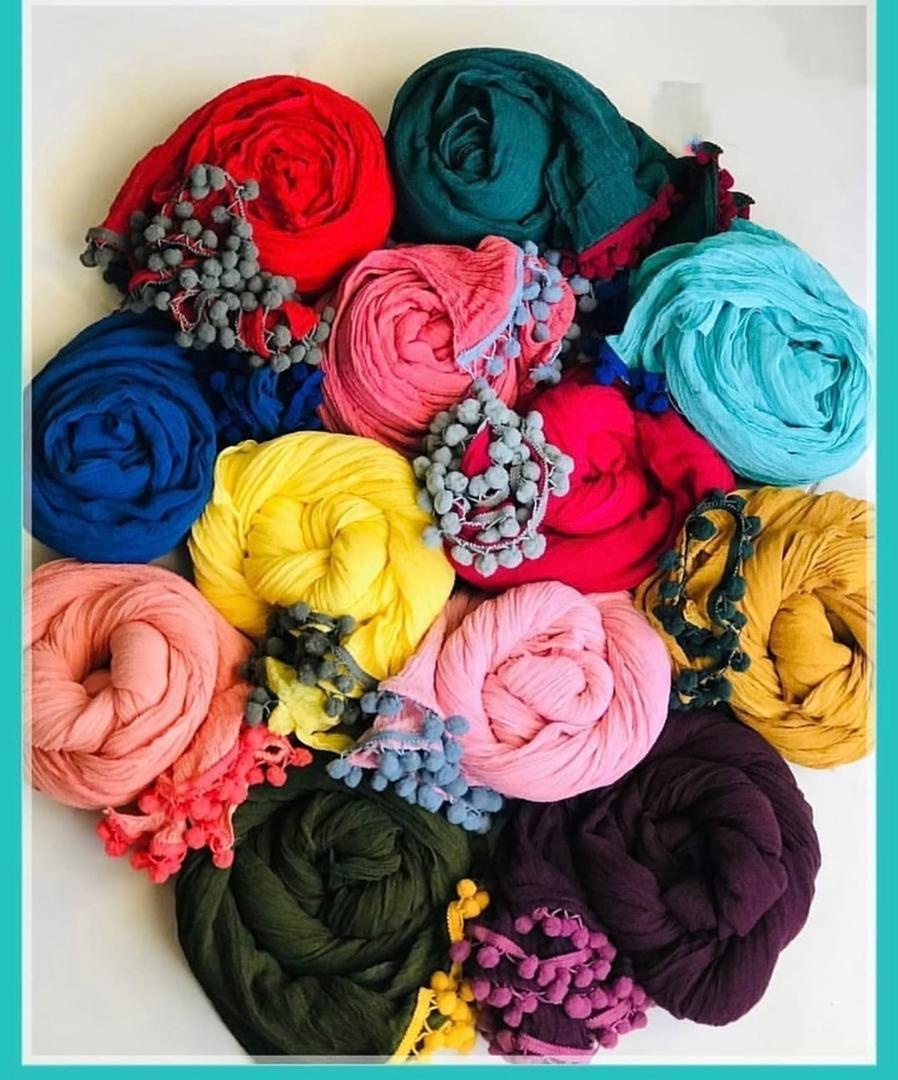 شال هنرمندی منگوله پم پم دار